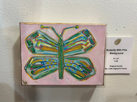 Acrylic Painting on Canvas Block- "Butterfly"